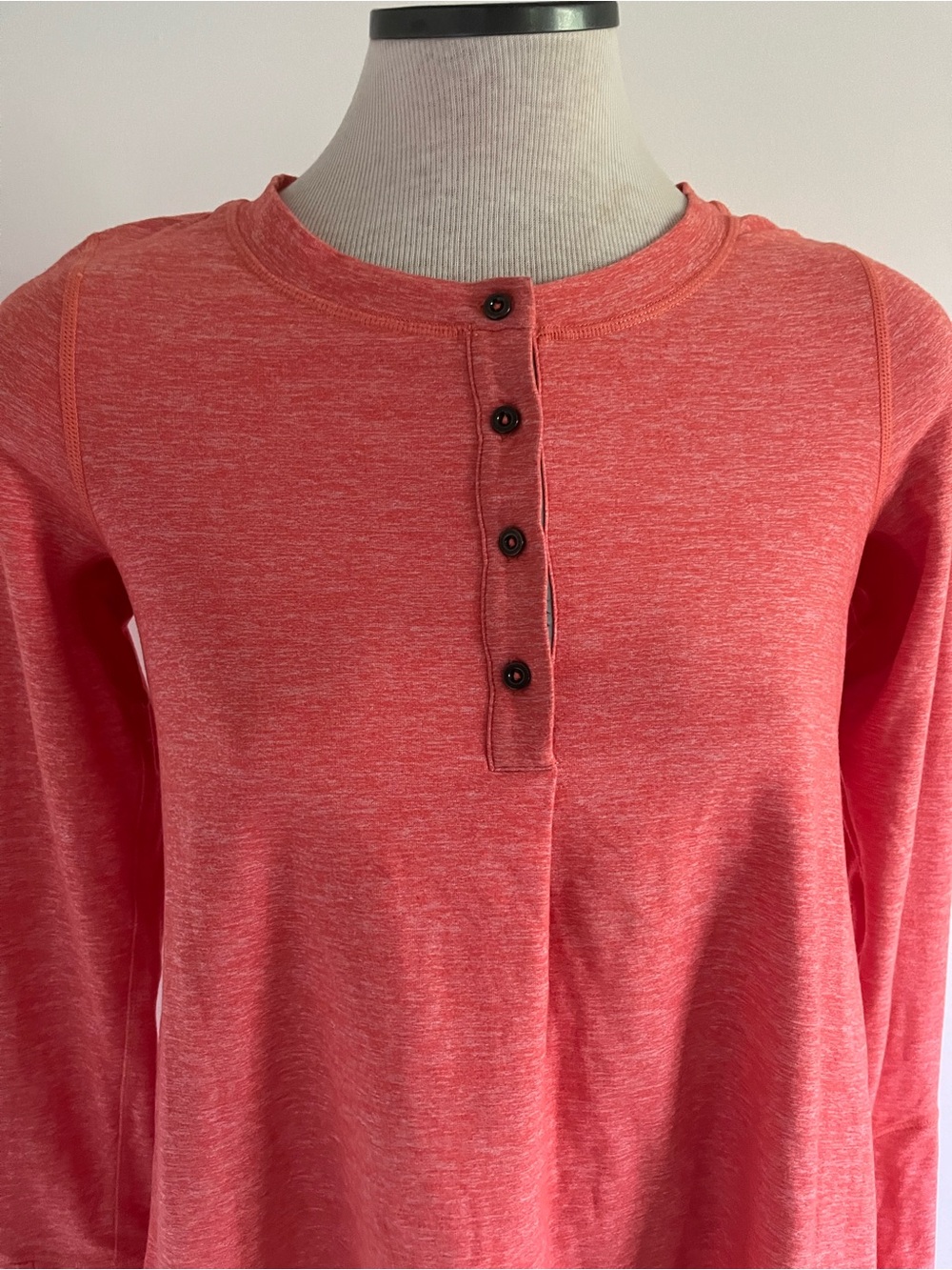Lululemon Ride On Henley Long Sleeve Heathered Orange Top size 6 - Picture 7 of 12